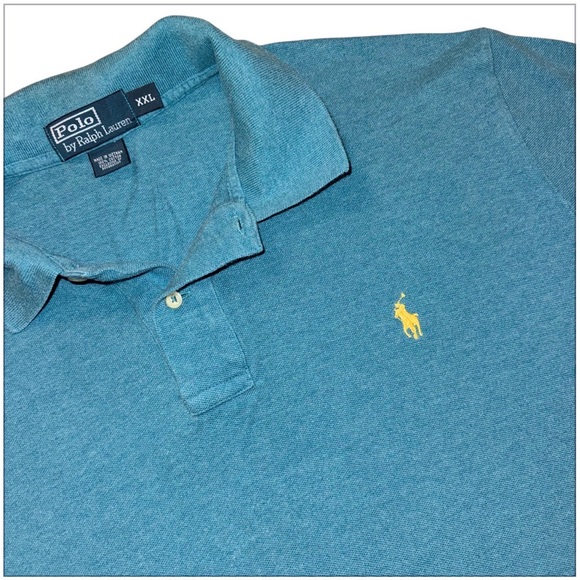 Polo Ralph Lauren Other - Polo Ralph Lauren Shirt Mens XXL Teal Short Sleeve Pony Logo Pique Cotton Mesh